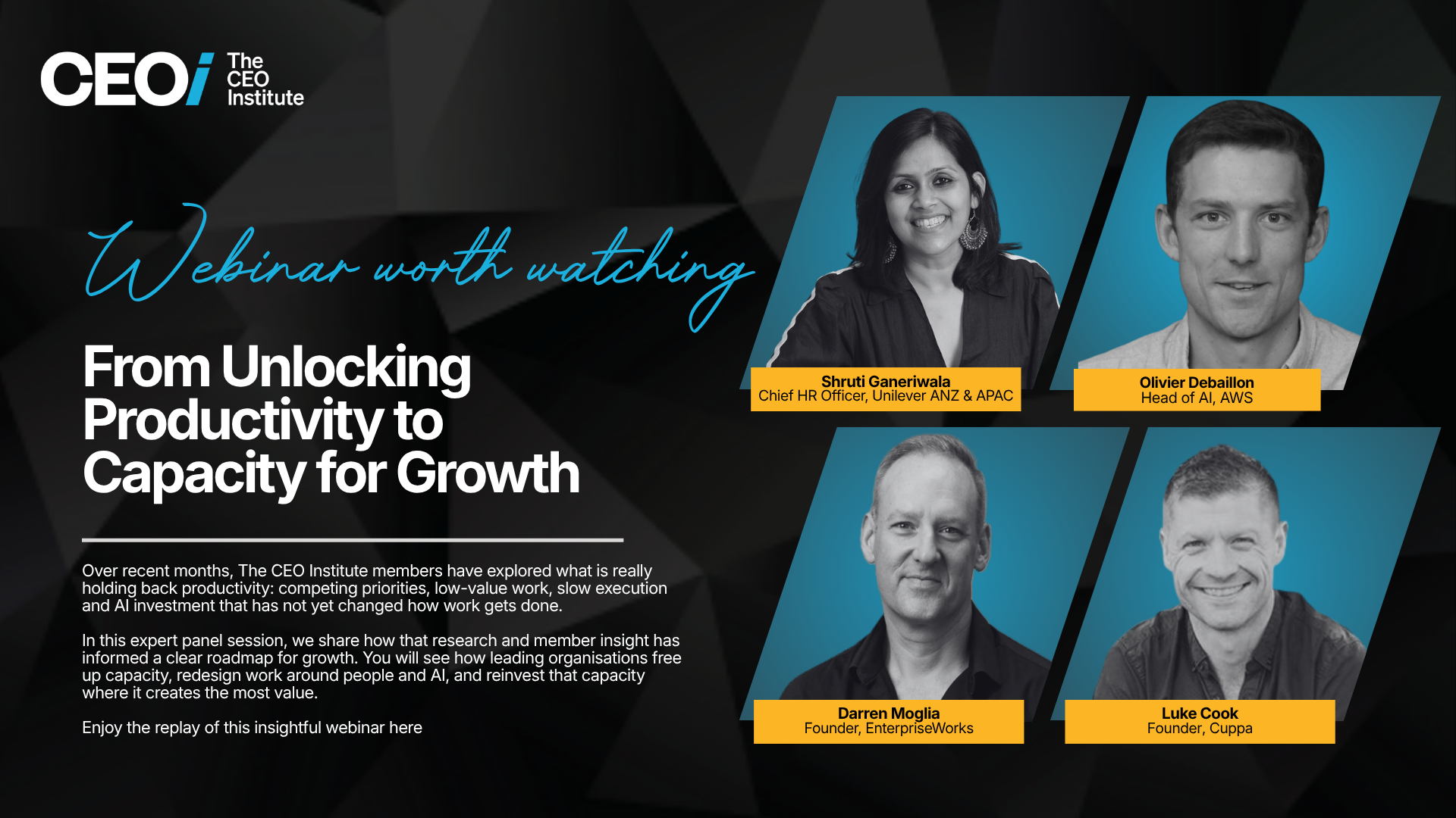 Webinar: From Unlocking Productivity to Capacity for Growth
