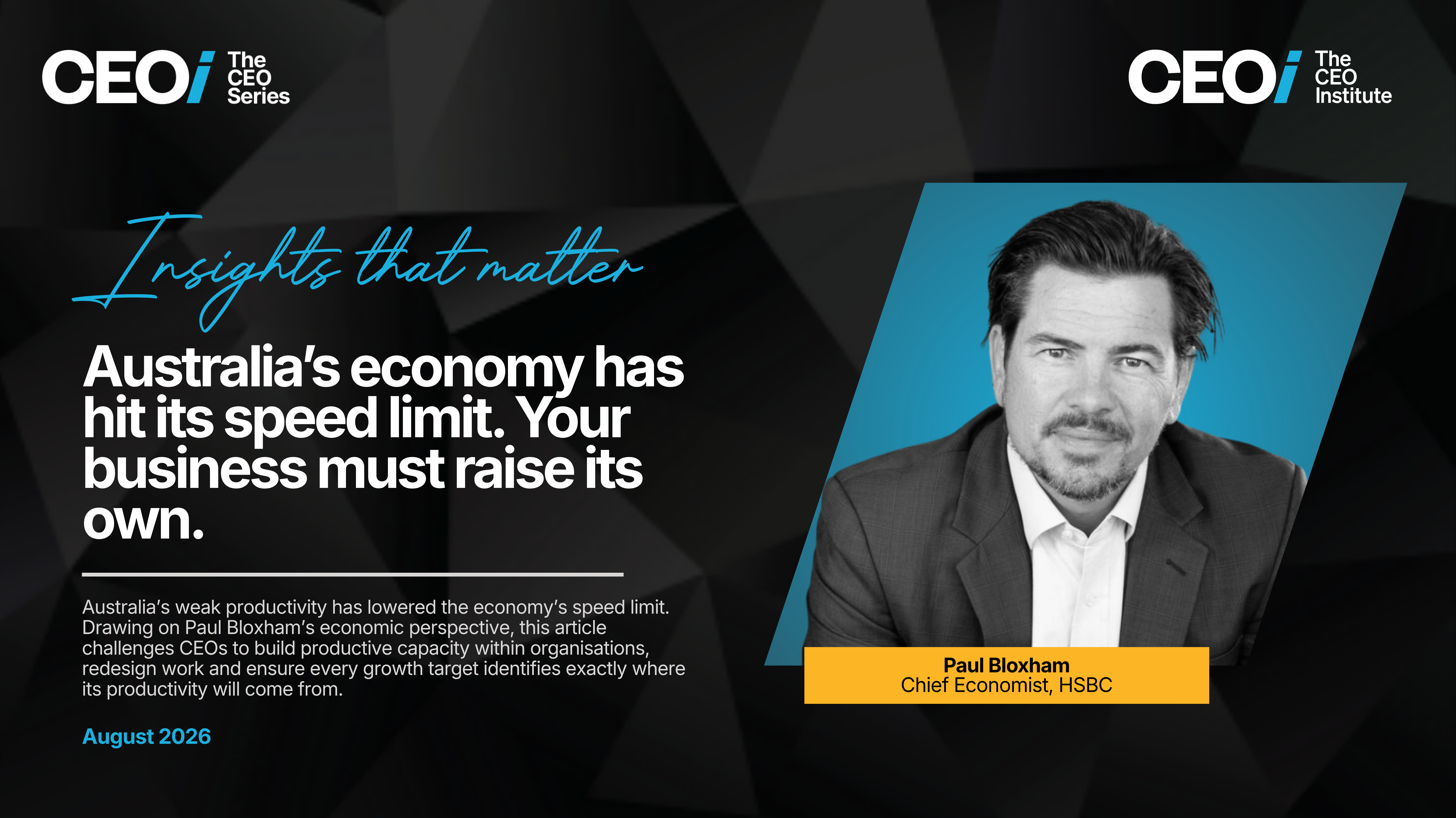 Australia’s economy has hit its speed limit. Your business must raise its own.